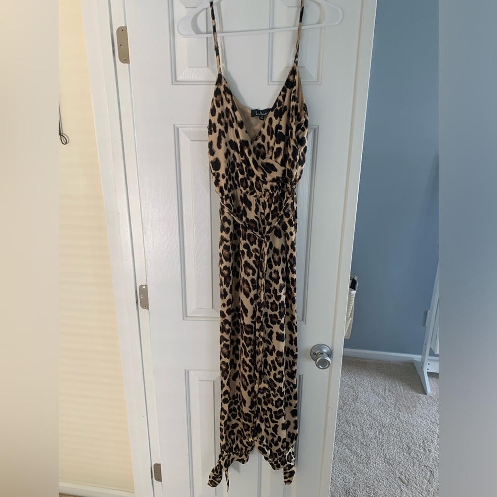 Leopard sateen jumpsuit